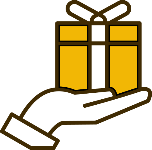 entraide_associative_MSSolidaire Main tendant un cadeau, pour illustrer le soutien solidaire à une autre association