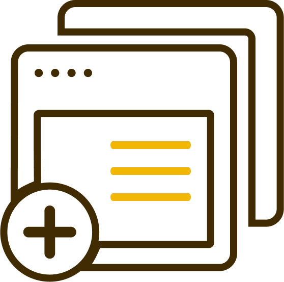 Création de site vitrine pour entreprise engagée ou association Icône de site vitrine avec mise en page graphique jaune sur fond sombre